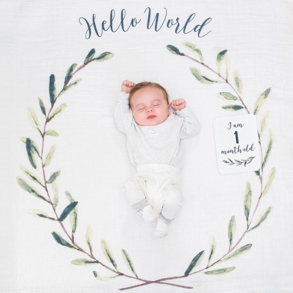 Das 1. Jahr mit Baby - Baby's First Year™ Swaddle-Tuch & Fotokarten Set - Hello World